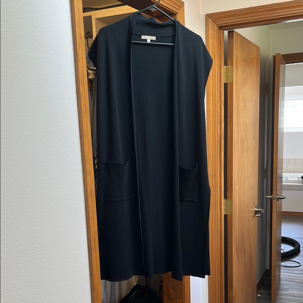 Joan Vass Black Cardigan Sweater